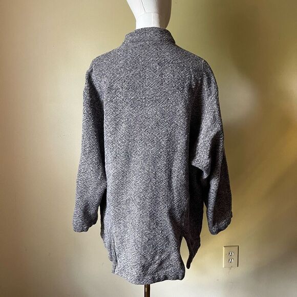 Vintage Su-Zen 100% Wool Oversized Coat Jacketโ One Size Gray Black Minimalist - Picture 4 of 8
